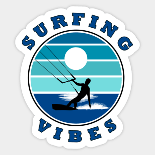 Surfing Vibes – retro 3 - kite surfer Sticker